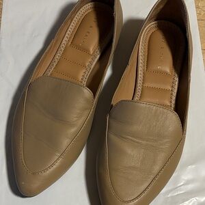 Taupe Leather Loafers/flats